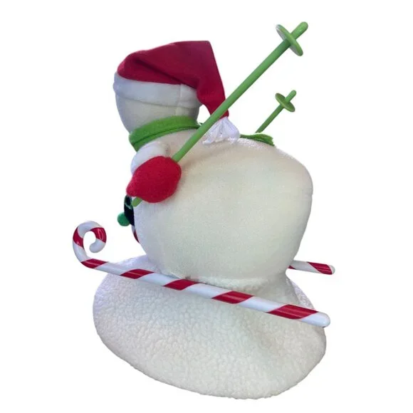 Hallmark Swooshin Duo Animated Musical Light Up Plush Snowman Penguin Skiing Jin - Picture 5 of 16